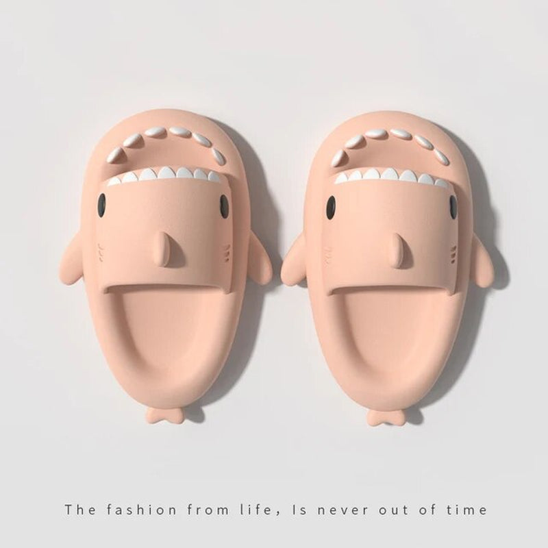 Summer Shark Slides Women Slippers Men Flip Flops Home Anti-Skid Couple Kids Bathroom Flat Shoes Outdoor Beach Funny Sandals