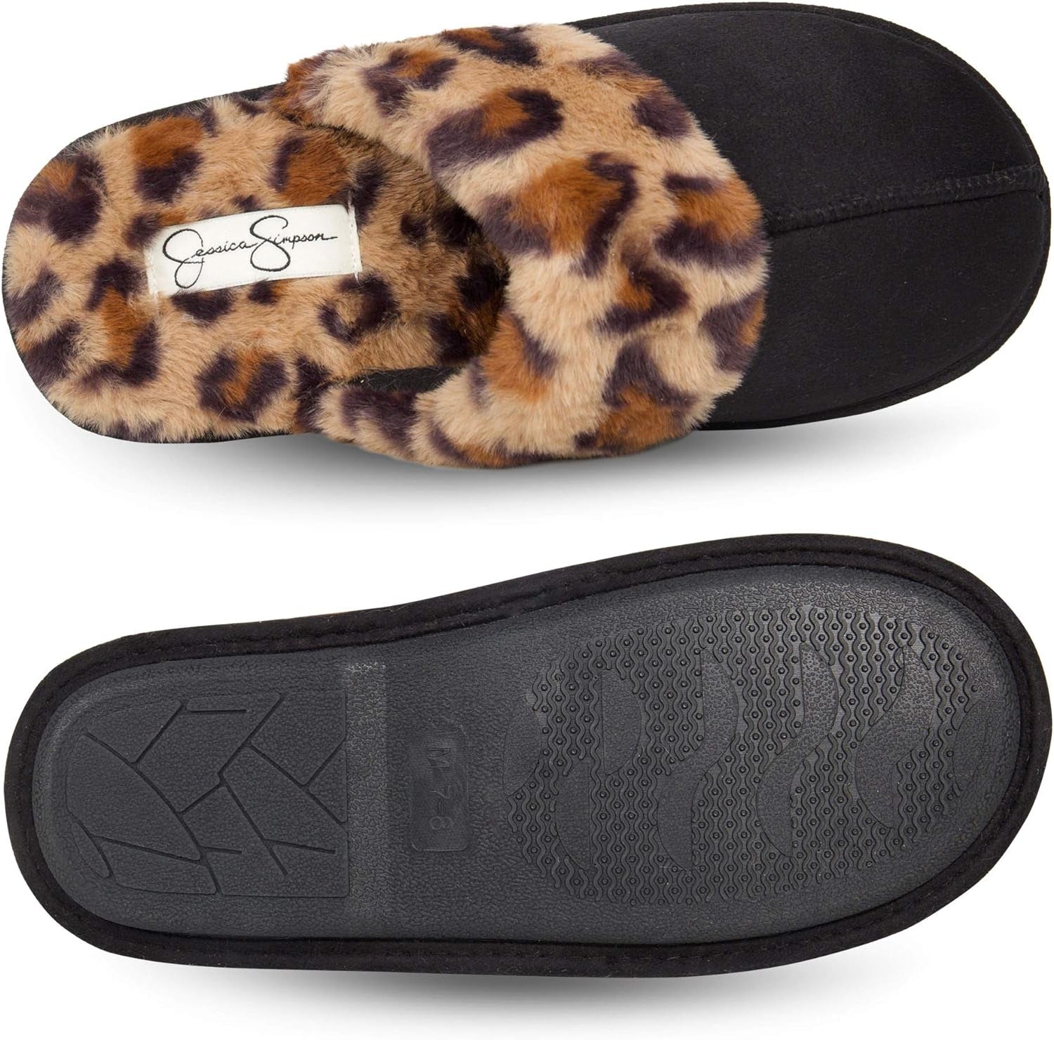 Women'S Comfy Faux Fur House Slipper Scuff Memory Foam Slip on Anti-Skid Sole